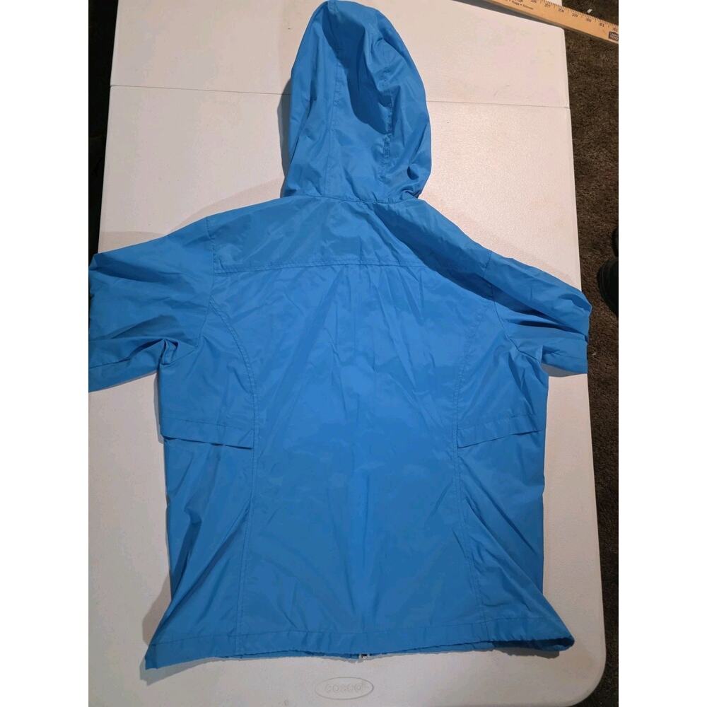 Eddie Bauer Women’s XL, Hood Zip Pockets Windbreaker Rain Jacket Bright Blue - Picture 7 of 7